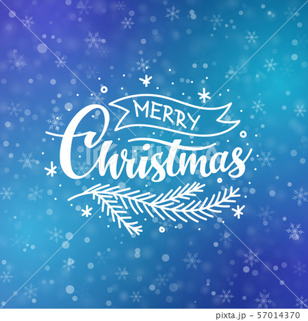 Merry christmas lettering banner xmas card vector 57014370