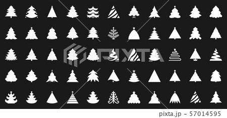 Christmas Tree black flat glyph icons vector set Christmas Tree black flat glyph icons vector set 57014595