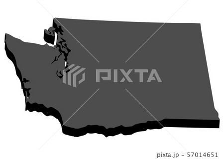3D Map of the U.S. state of Washington .Vector 57014651