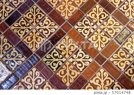 Medieval painted stone floor tiles inside Medieval painted stone floor tiles inside 57014748