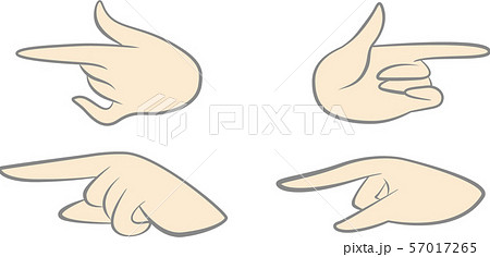 女性指矢印のイラスト素材