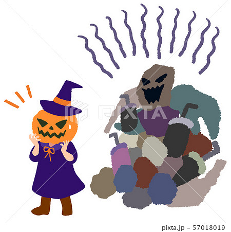 ハロウィン　ゴミ　ポイ捨て　怨念　パンプキンヘッド 57018019