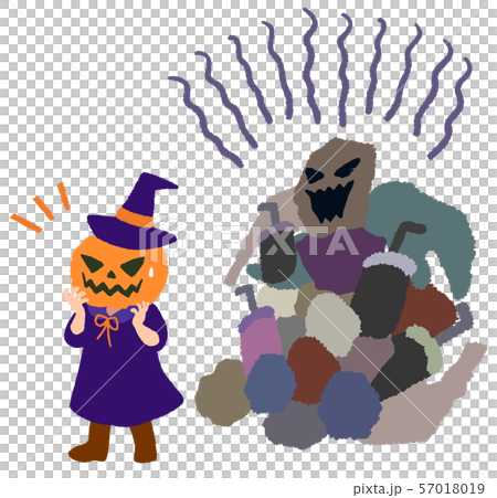 ハロウィン　ゴミ　ポイ捨て　怨念　パンプキンヘッド 57018019