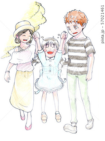 若い家族（色鉛筆）のイラスト素材 [57021461] - PIXTA 