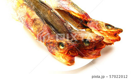 氷下魚の干物の写真素材