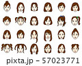 若い女性の顔①（カラー） 57023771