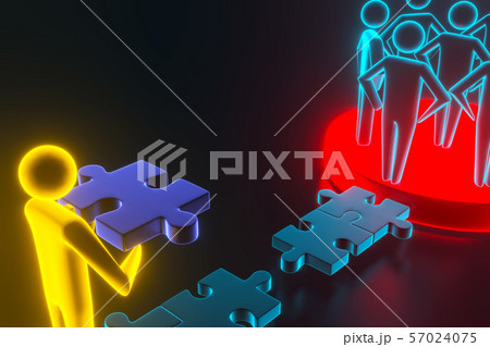3d people - human character - person. 3d figure last jigsaw piece puzzle. 3d rendering 3d people - human character - person. 3d figure last jigsaw piece puzzle. 3d rendering 57024075