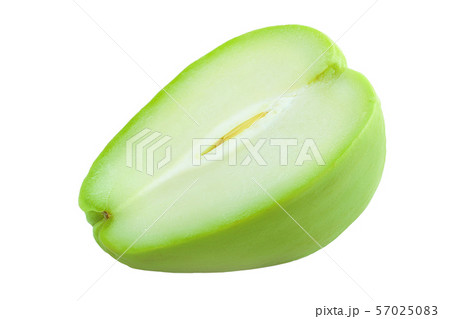 fresh Chayote half vegetable isolated on white background fresh Chayote half vegetable isolated on white background 57025083