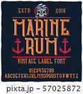 Vintage label typeface named "Marine Rum". 57025872