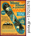 Poster design with illustration of a snowboard. 57025876