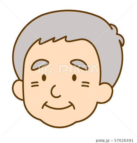 男性高齢者 顔のイラスト素材