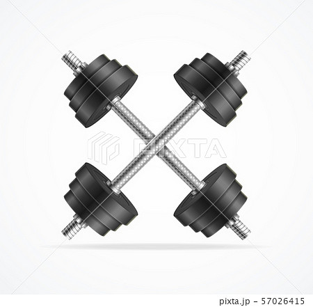 Realistic Detailed 3d Black Dumbbell Set. Vector Realistic Detailed 3d Black Dumbbell Set. Vector 57026415