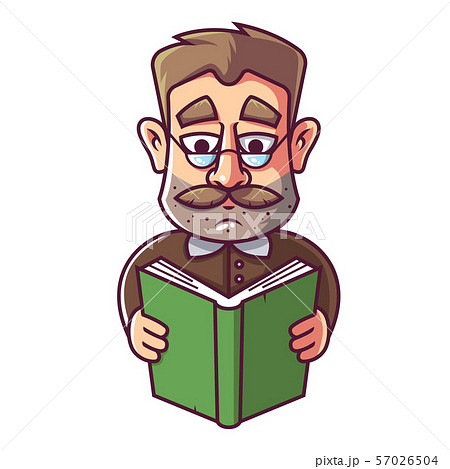 An adult man with glasses and a mustache is reading a book. vector illustration An adult man with glasses and a mustache is reading a book. vector illustration 57026504