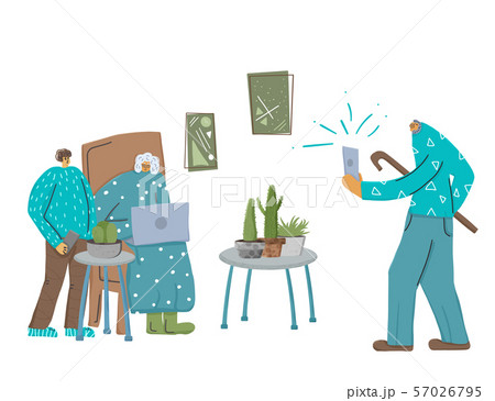 Relative spending time together Vector flat design Relative spending time together Vector flat design 57026795