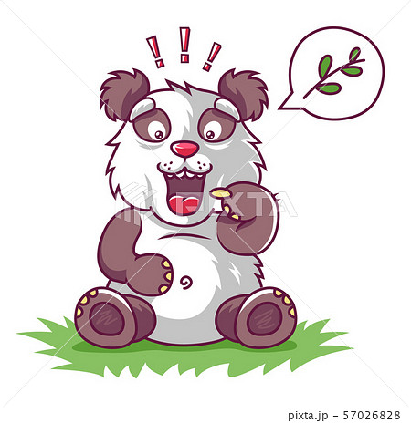 hungry panda asks to eat. vector illustration hungry panda asks to eat. vector illustration 57026828