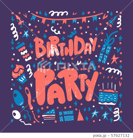 Birthday party poster. Vector concept design. Birthday party poster. Vector concept design. 57027132
