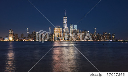 Manhattan skyline at night, New York. Manhattan skyline at night, New York. 57027866