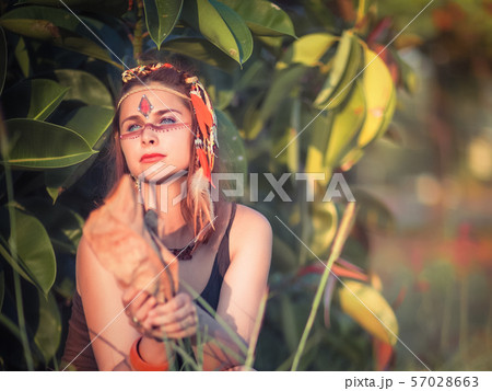 Portrait of a beautiful ethnic woman 57028663