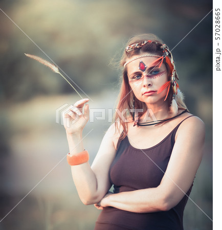 Portrait of a beautiful ethnic woman Portrait of a beautiful ethnic woman 57028665
