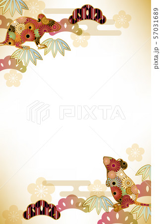 子年 和柄 年賀状 背景のイラスト素材