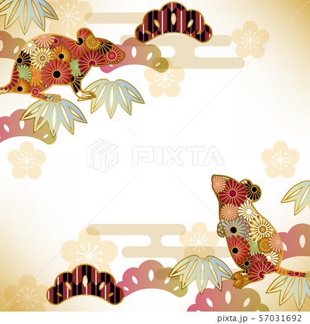 子年　和柄　背景 57031692