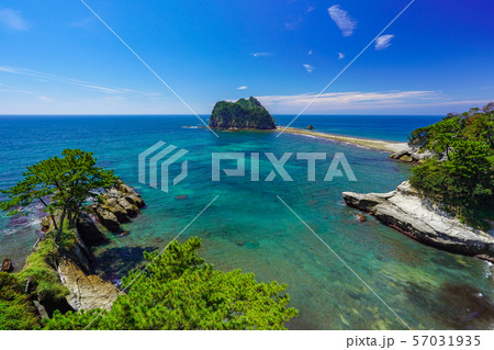 【静岡県】　西伊豆　トンボロ現象　堂ヶ島　三四郎島 57031935