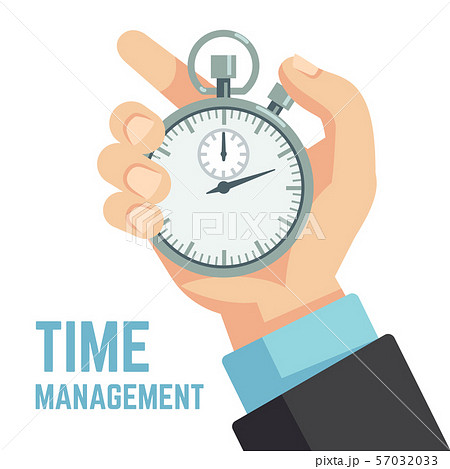 Businessman Hand Holding Stopwatch Or Clock Stock Illustration