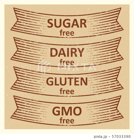 Vintage style gluten free, sugar free, dairy free banners design Vintage style gluten free, sugar free, dairy free banners design 57033390