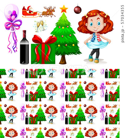 Seamless background design with christmas theme 57034355