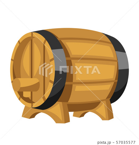 Beer wooden barrel on white background. 57035577