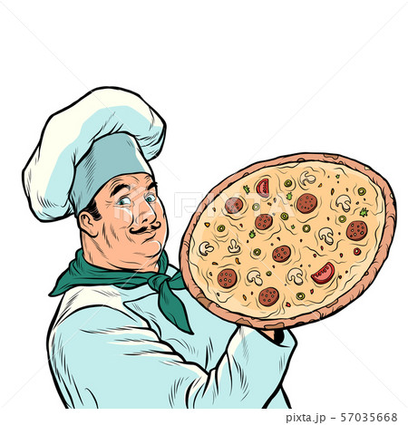 Italian chef with pizza 57035668
