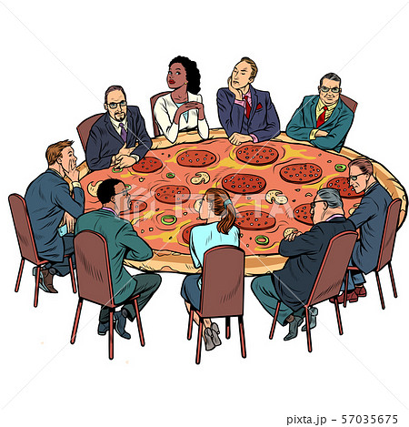 pizza sausage mushrooms. The business lunch concept pizza sausage mushrooms. The business lunch concept 57035675
