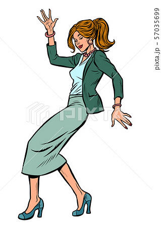 Dancing Business Woman Disco Dance Club Musicのイラスト素材