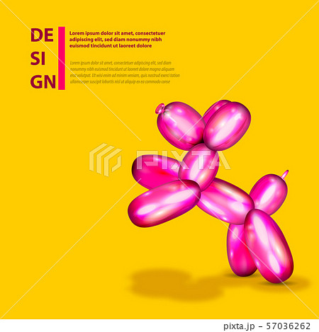 Air balloon dog. 3d realistic cute rubber toy. 57036262