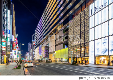 東京 夜の銀座六丁目 東京 夜の銀座六丁目 57036510