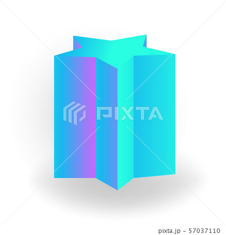 pentagram prism - 3D geometric shape with holographic gradient isolated on white background vector 57037110