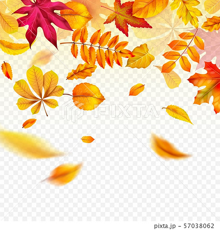 Falling Autumn Leaves Flying Yellow Fall のイラスト素材