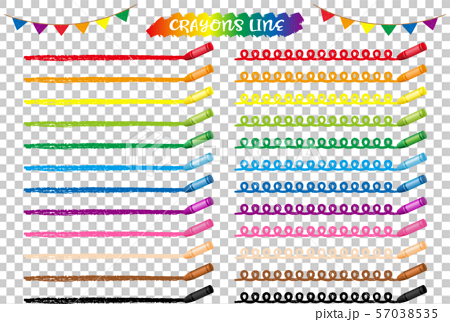 12 Color Crayon Line Stock Illustration