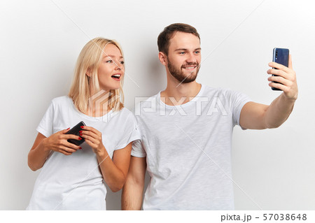 young people having a video call with friends young people having a video call with friends 57038648