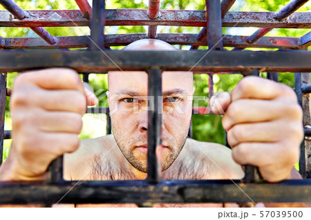 Caucasian man is in custody. Caucasian man is in custody. 57039500