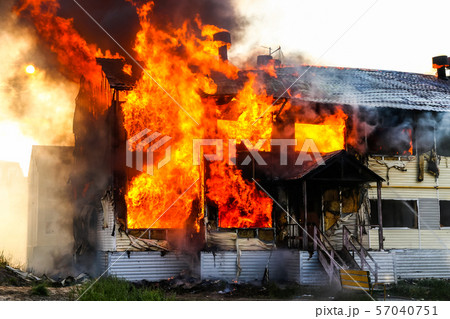Burning house 57040751