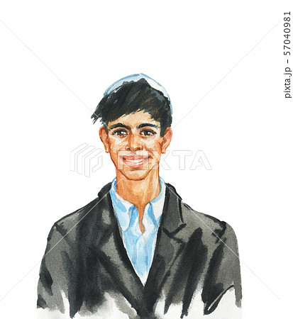 Watercolor realistic male portrait Watercolor realistic male portrait 57040981