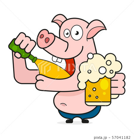 Retro Cartoon Pink Illustration. Logo Element 57041182