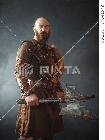 Angry viking with axe, martial spirit, barbarian 57041543