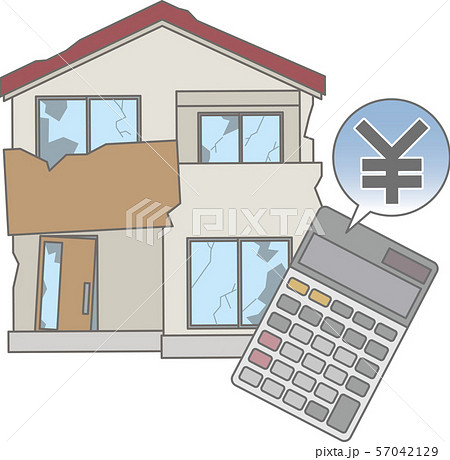 壊れた住宅＿電卓 57042129