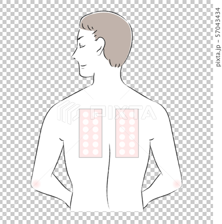 男性背部補丁測試刺痛測試 57043434