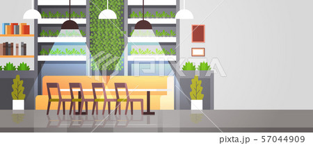 modern cafe interior empty no people restaurant cafeteria design flat horizontal 57044909