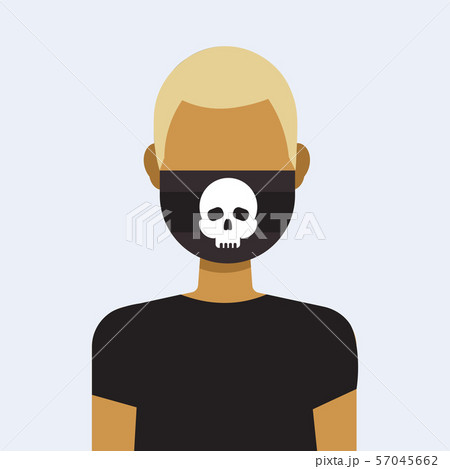 man wearing protective face mask with skull icon danger or poison concept guy profile avatar male 57045662