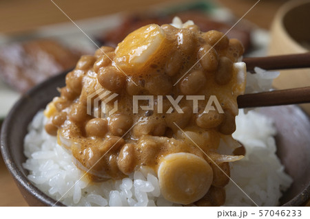 卵黄納豆をかけた白いごはん 卵黄納豆をかけた白いごはん 57046233