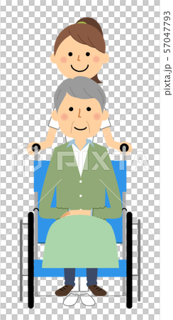 Nurse patient in wheelchair - Stock Illustration [57047793] - PIXTA